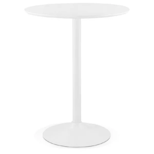 Table high high table LAURA design wooden feet metal (Ø 90 cm) (white) - image 38263