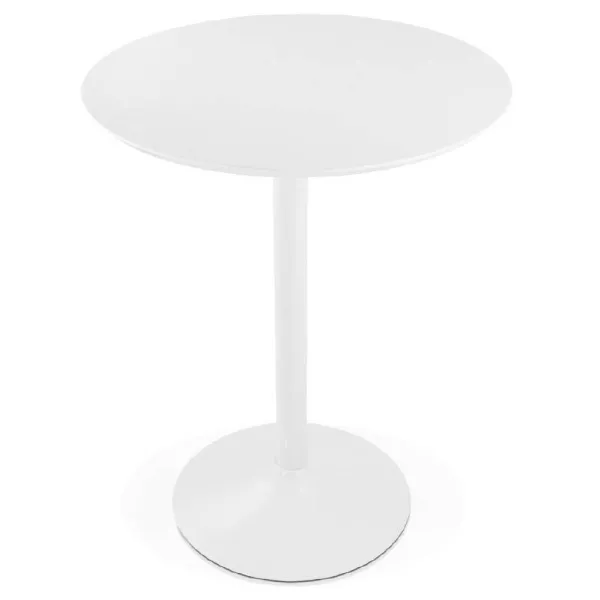 Table high high table LAURA design wooden feet metal (Ø 90 cm) (white) - image 38264