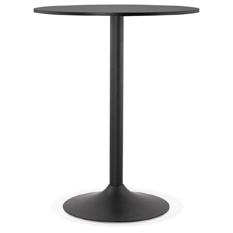 Table high high table LUCIE design wooden feet (Ø 90 cm) black metal (black) to associate with Dining Room Table And Comfortable