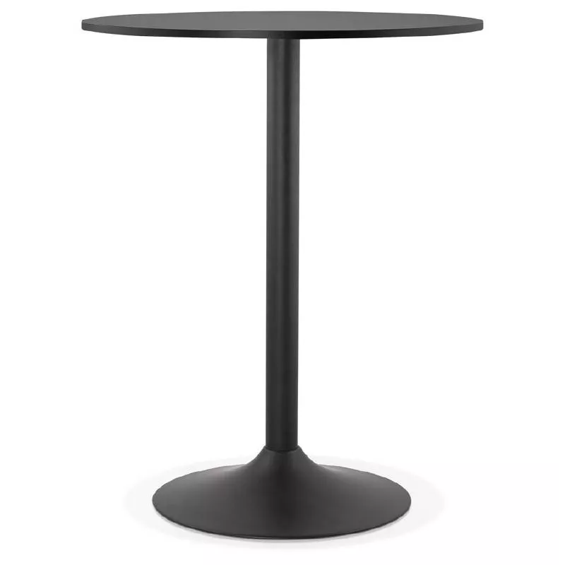 Table high high table LUCIE design wooden feet (Ø 90 cm) black metal (black) to associate with Dining Room Table And Comfortable