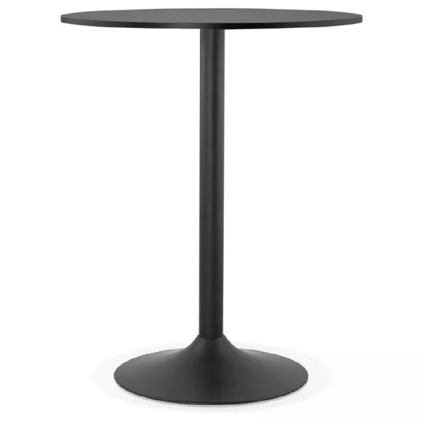 Table high high table LUCIE design wooden feet (Ø 90 cm) black metal (black) to associate with Dining Room Table And Comfortable