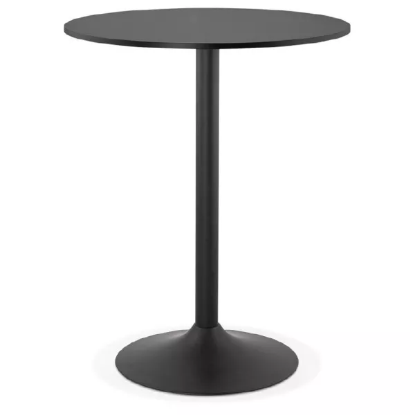 Table high high table LUCIE design wooden feet (Ø 90 cm) black metal (black) to associate with Dining Room Table And Industrial 