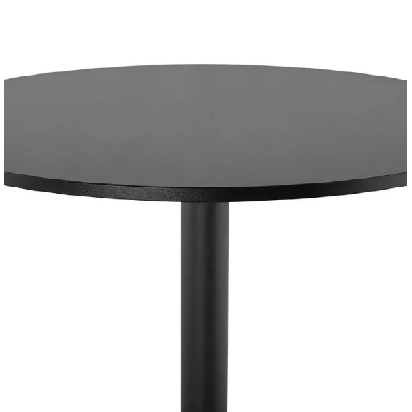 Table high high table LUCIE design wooden feet (Ø 90 cm) black metal (black) to associate with Practical And Robust Dining Room 