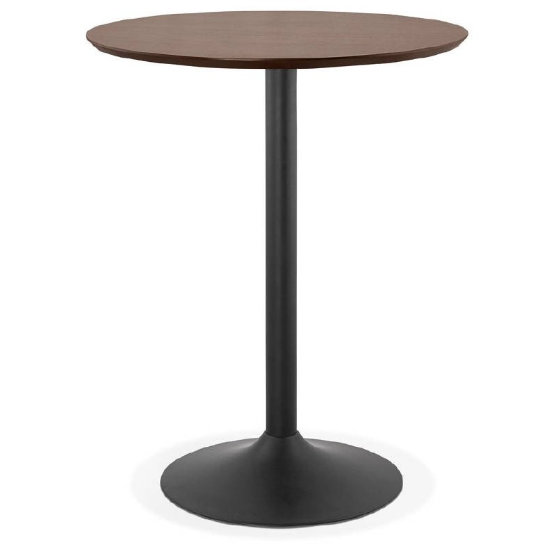 Hohe hohe Tisch LAURA Design Holzfüße Schwarz Metall (Ø 90 cm) (Walnuss Finish) - image 38286