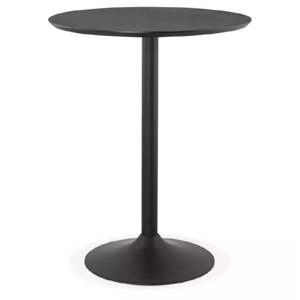 Table high high table LAURA design wooden feet (Ø 90 cm) black metal (black) - image 38293