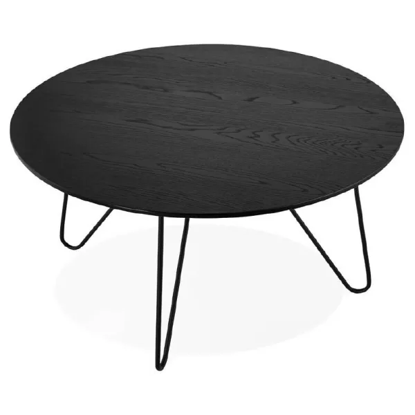 Table basse design style industriel FRIDA en bois et métal (noir) - image 38687