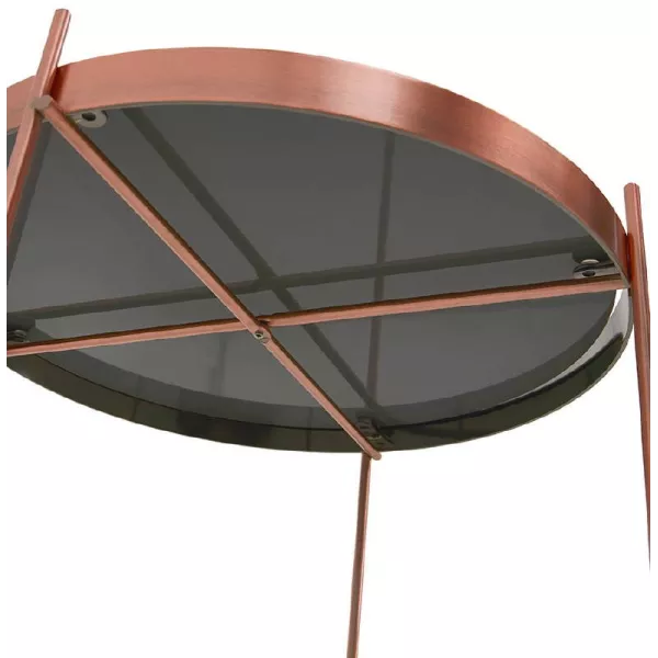 Mesa plegable, tabla de extremo de ZOE en vidrio y metal (cobre) - image 38700