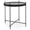 Table d'appoint pliable, bout de canapé ZOE en verre et métal (noir) - image 38704