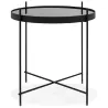 Folding side table, end table ZOE in glass and metal (black) - image 38705