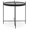 Folding side table, end table ZOE in glass and metal (black) - image 38706