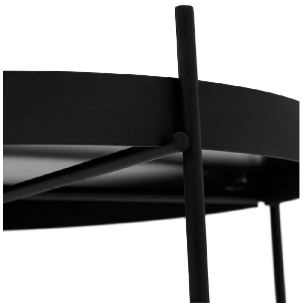 Folding side table, end table ZOE in glass and metal (black) - image 38707