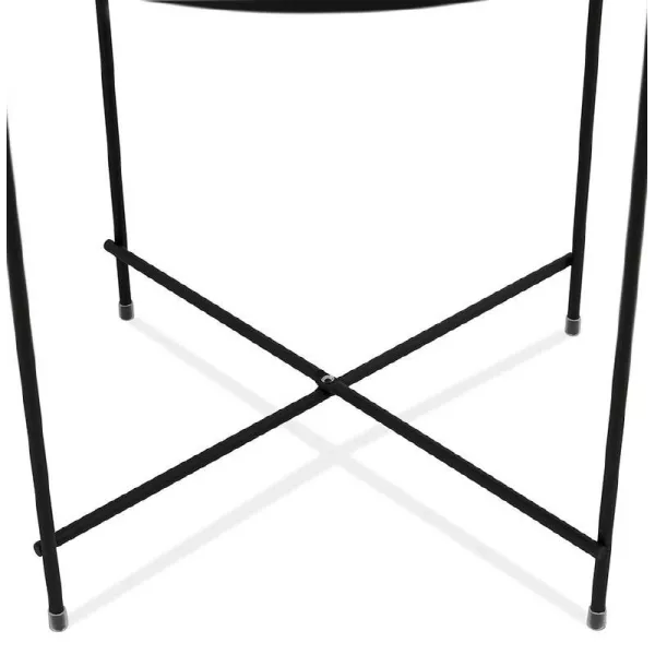 Folding side table, end table ZOE in glass and metal (black) - image 38710