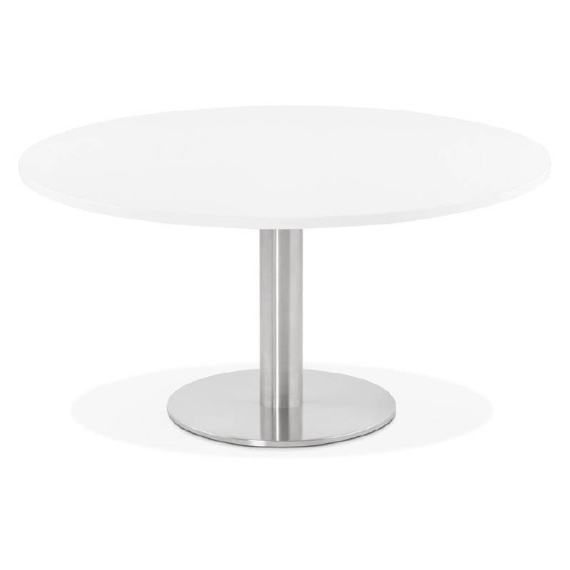 Coffee table design YAEL in wood and brushed metal (white) - image 38766