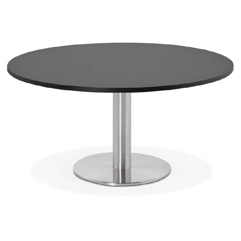 Coffee table design YAEL in wood and brushed metal (black) - image 38774