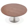 Coffee table design WILLY wood and brushed metal (Walnut) - image 38792