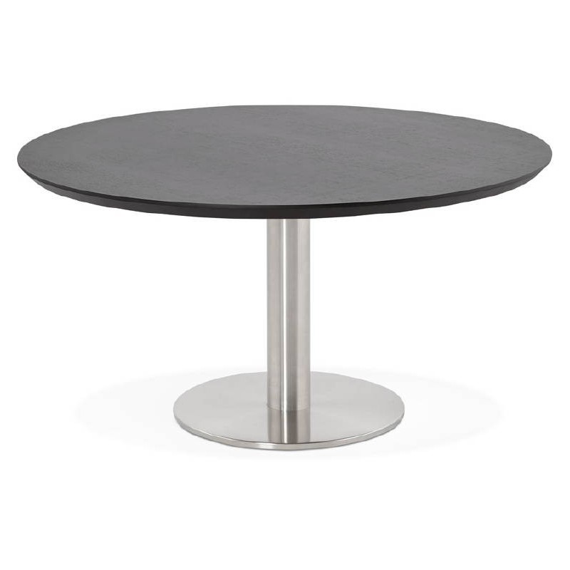 Coffee table design WILLY wood and brushed metal (black) - image 38798