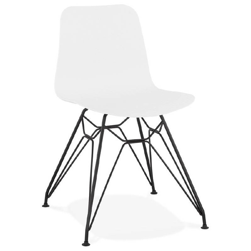 Design and industrial Chair in polypropylene feet black metal (white) - image 39039