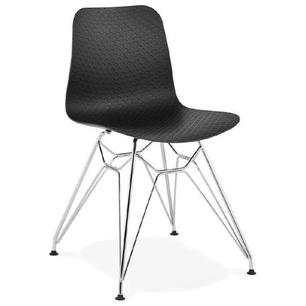 Design and industrial Chair in polypropylene (black) chrome metal legs - image 39057