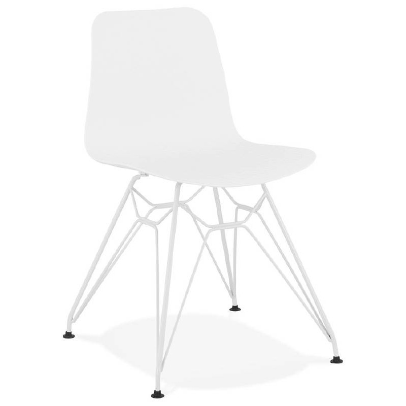 Design and modern Chair in polypropylene feet (white) white metal - image 39100