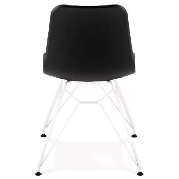 Design and modern Chair in polypropylene feet (black) white metal - image 39111