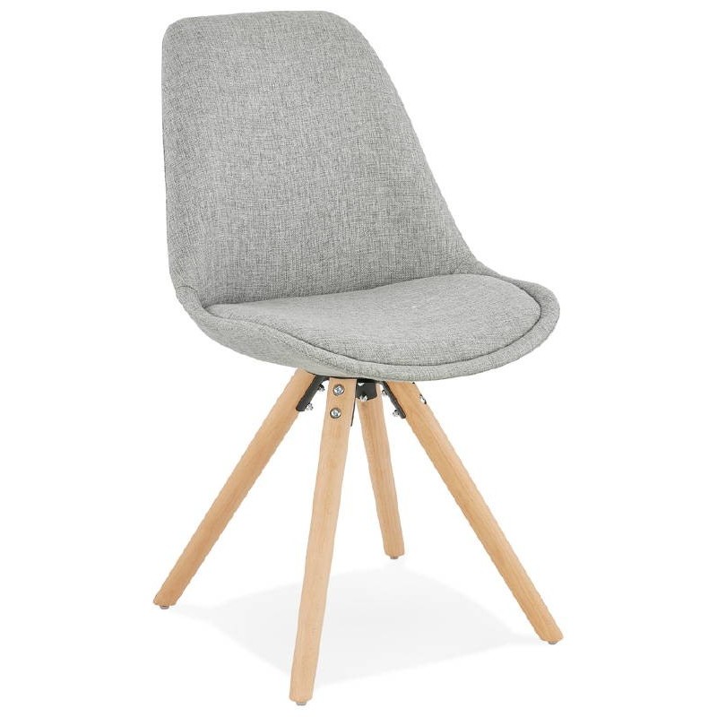 Sedia design scandinavo piedi colore naturale (grigio chiaro) del tessuto di ASHLEY - image 39197