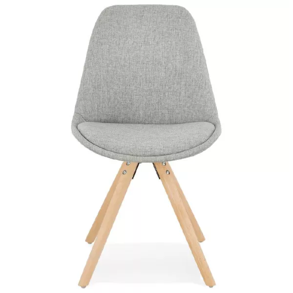 Sedia design scandinavo piedi colore naturale (grigio chiaro) del tessuto di ASHLEY - image 39198