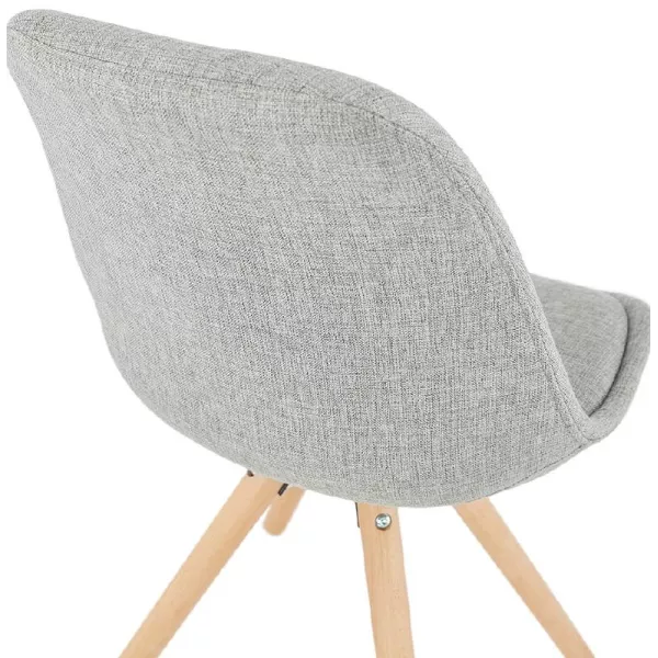 Sedia design scandinavo piedi colore naturale (grigio chiaro) del tessuto di ASHLEY - image 39206