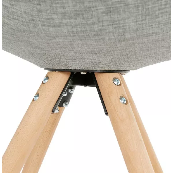 Sedia design scandinavo piedi colore naturale (grigio chiaro) del tessuto di ASHLEY - image 39207