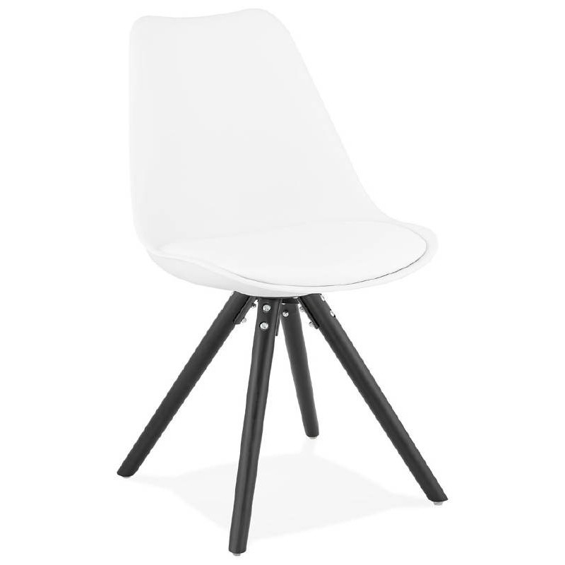 Chaise design ASHLEY pieds noirs (blanc) - image 39211