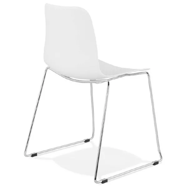 Pie de silla ALIX moderno cromado metal (blanco) - image 39251