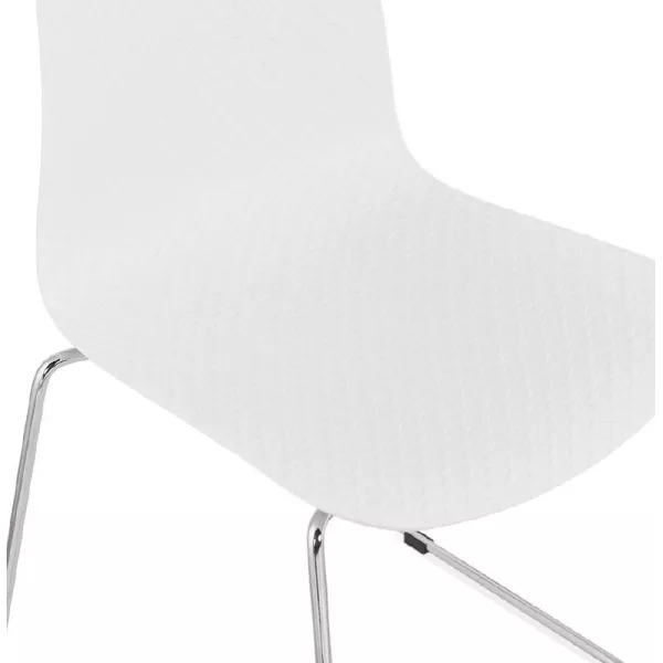 Pie de silla ALIX moderno cromado metal (blanco) - image 39253