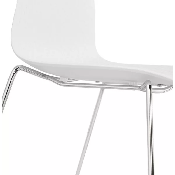 Pie de silla ALIX moderno cromado metal (blanco) - image 39255