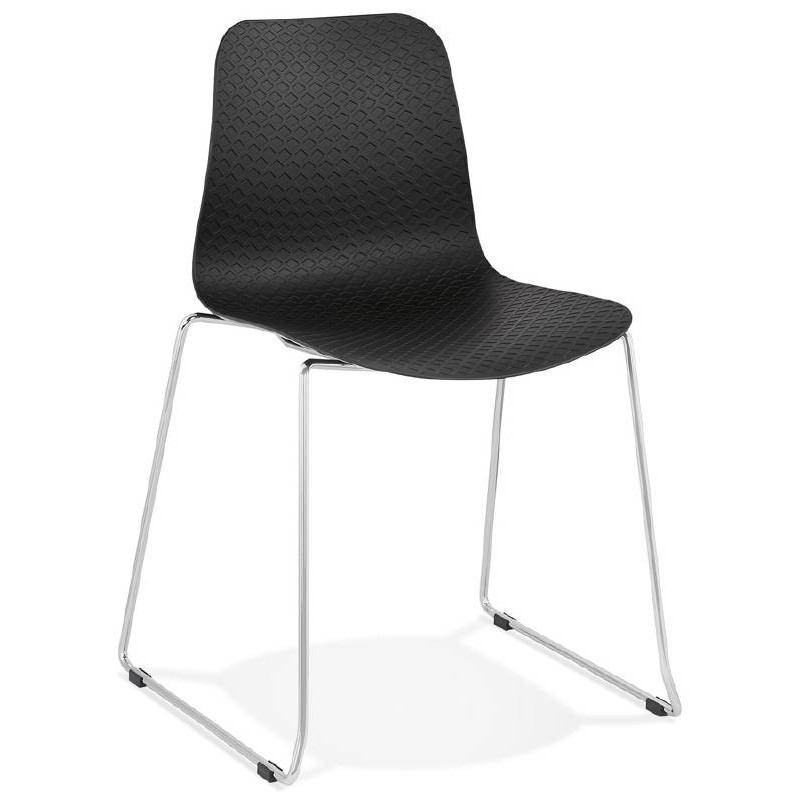 Pie de silla ALIX moderno cromado metal (negro) - image 39259