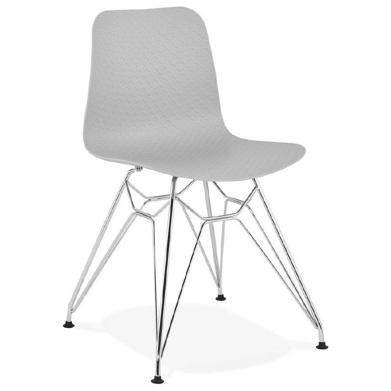 Design and industrial chair from polypropylene feet chrome metal (light gray) - image 39330