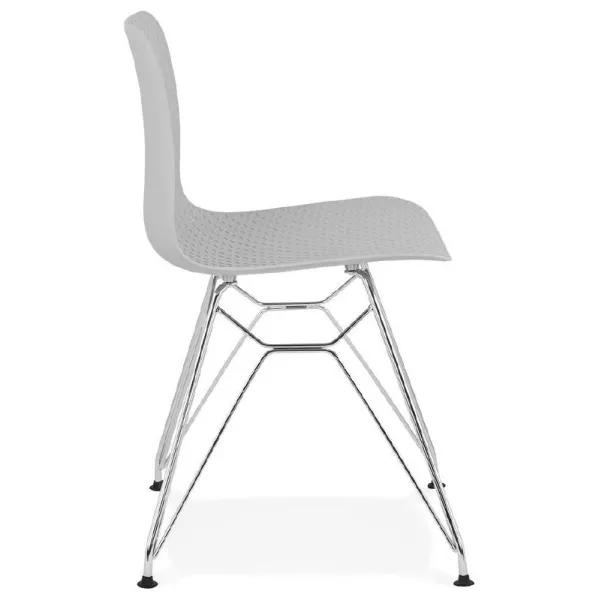 Design and industrial chair from polypropylene feet chrome metal (light gray) - image 39332