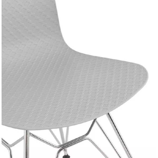 Design and industrial chair from polypropylene feet chrome metal (light gray) - image 39336