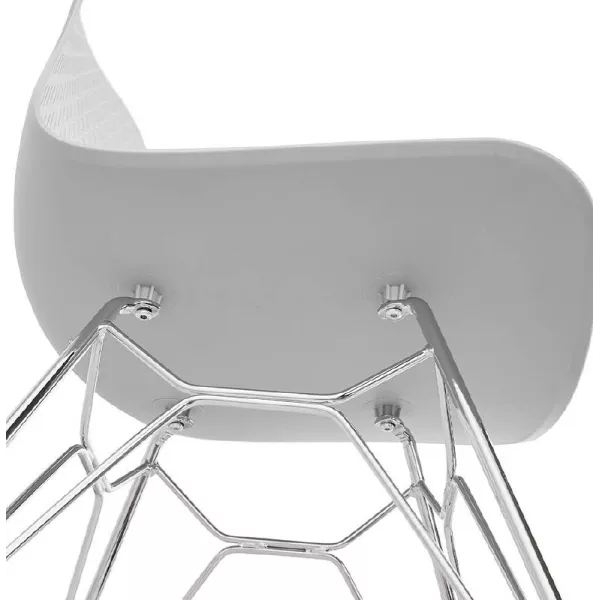 Design and industrial chair from polypropylene feet chrome metal (light gray) - image 39338