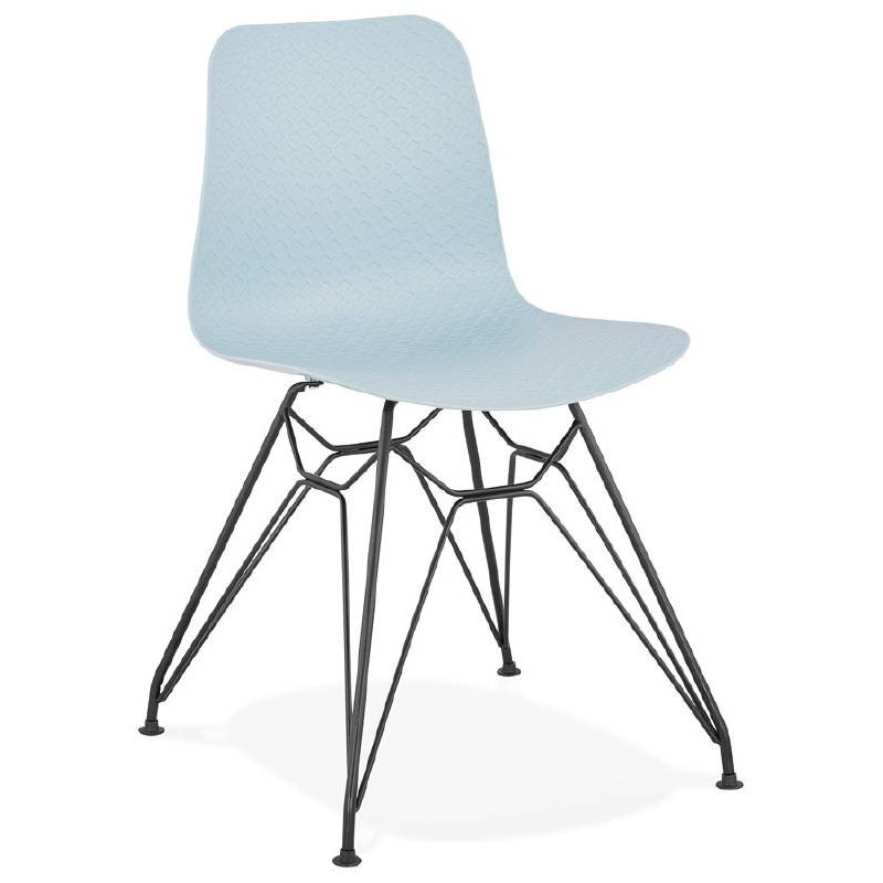 Design and industrial chair VENUS feet (sky blue) black metal - image 39356