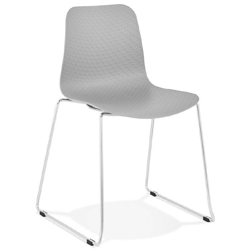 Modern Chair ALIX foot chromed metal (light gray) - image 39443