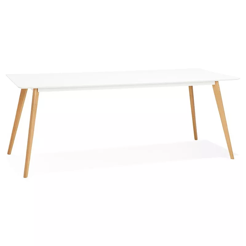 Dining table design Scandinavian CLEMENTINE wooden (200 x 90 x 75 cm) (white) to associate with High Quality Solid Wood Dining T