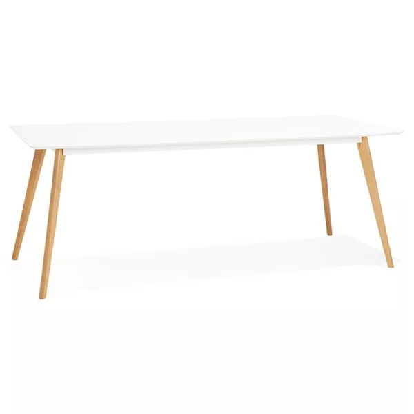 Dining table design Scandinavian CLEMENTINE wooden (200 x 90 x 75 cm) (white) to associate with High Quality Solid Wood Dining T