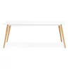 Dining table design Scandinavian CLEMENTINE wooden (200 x 90 x 75 cm) (white) to associate with Stackable Dining Table to Save S