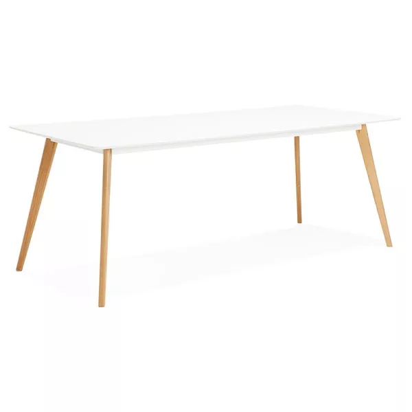 Dining table design Scandinavian CLEMENTINE wooden (200 x 90 x 75 cm) (white) to associate with Modern Dining Table For An Elega