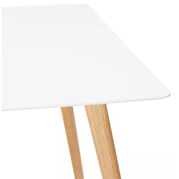 Dining table design Scandinavian CLEMENTINE wooden (200 x 90 x 75 cm) (white) to associate with Rattan Dining Table For A Natura