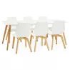 Dining table design Scandinavian CLEMENTINE wooden (200 x 90 x 75 cm) (white) to associate with Contemporary Leather Dining Tabl