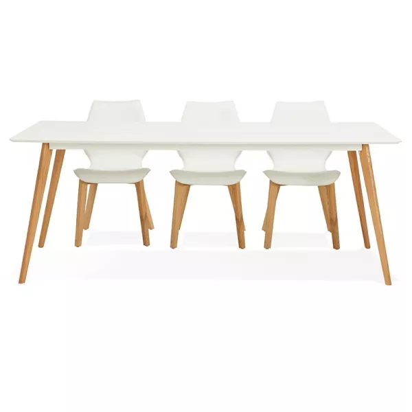 Dining table design Scandinavian CLEMENTINE wooden (200 x 90 x 75 cm) (white) to associate with Practical And Robust Folding Din