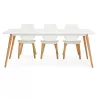 Dining table design Scandinavian CLEMENTINE wooden (200 x 90 x 75 cm) (white) to associate with Practical And Robust Folding Din