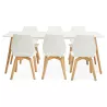 Dining table design Scandinavian CLEMENTINE wooden (200 x 90 x 75 cm) (white) to associate with Scandinavian Dining Table With a