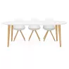 Mesa de comedor escandinavo para extensiones (Ø 120 cm) OLIVIA (120-220 x 120 x 75 cm) madera (blanco mate) asociarse con Mesa d