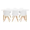 Round dining table Scandinavian to extensions (Ø 120 cm) OLIVIA (120-220 x 120 x 75 cm) wooden (matte white) to associate with S